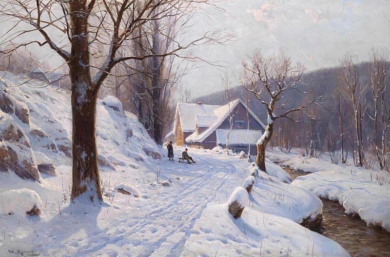 Walter Moras Rodeln an einem sonnigen Wintertag oil painting picture